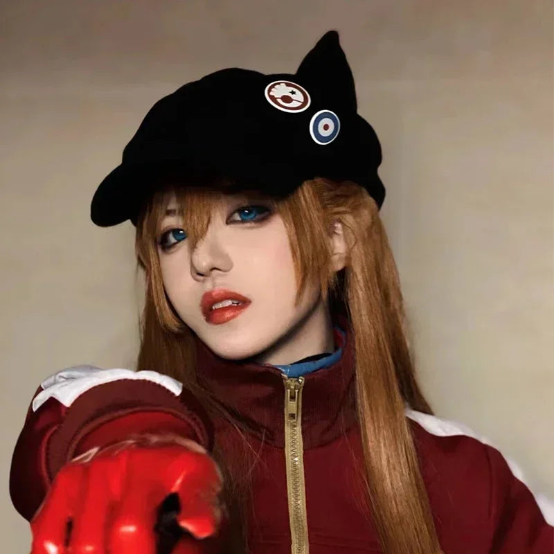 Casquette de baseball mignonne d'anime - Chapeau EVA à oreilles de chat Shikinami Asuka