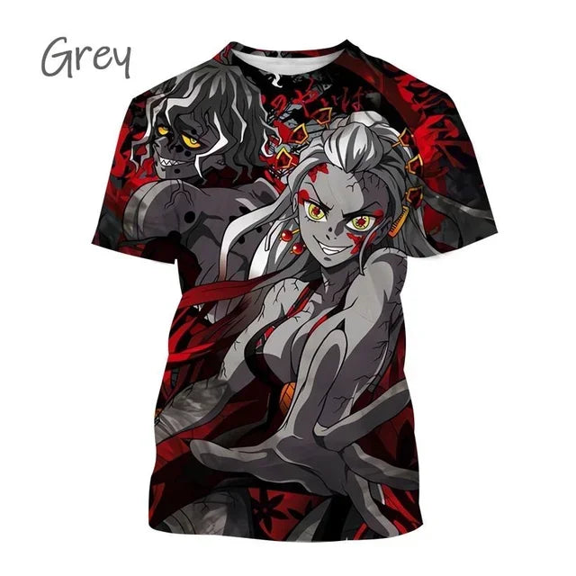 Demon Slayer 3D Print T-Shirt New Anime Fashion Harajuku Casual Street Tee