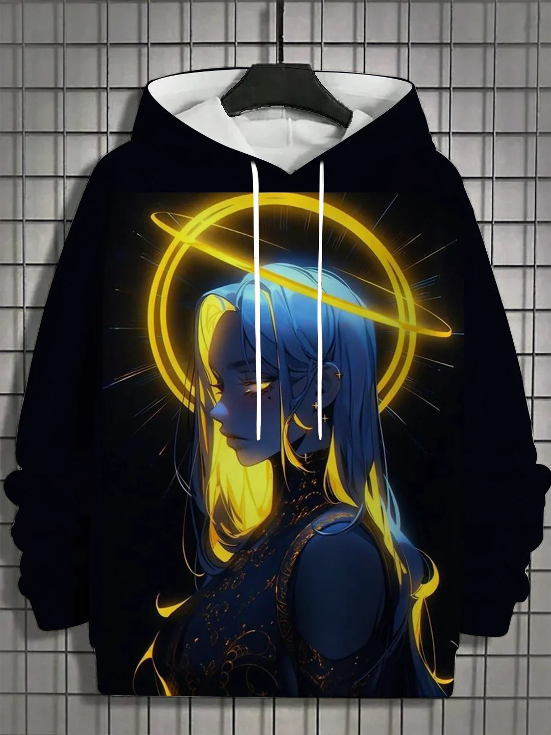 Kapuzenpullover für Herren mit 3D-Druck – Nymphet Cartoon Girl Grafik Übergroßes Streetwear-Sweatshirt