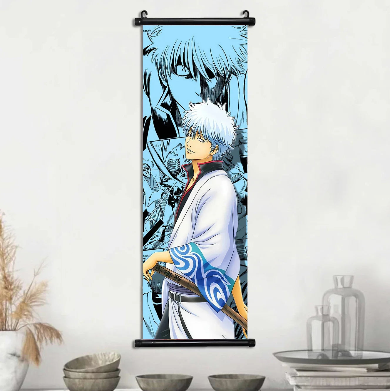 Gintama Gintoki Hanging Scroll Canvas Wall Painting Home Decor Anime Poster Wall Art