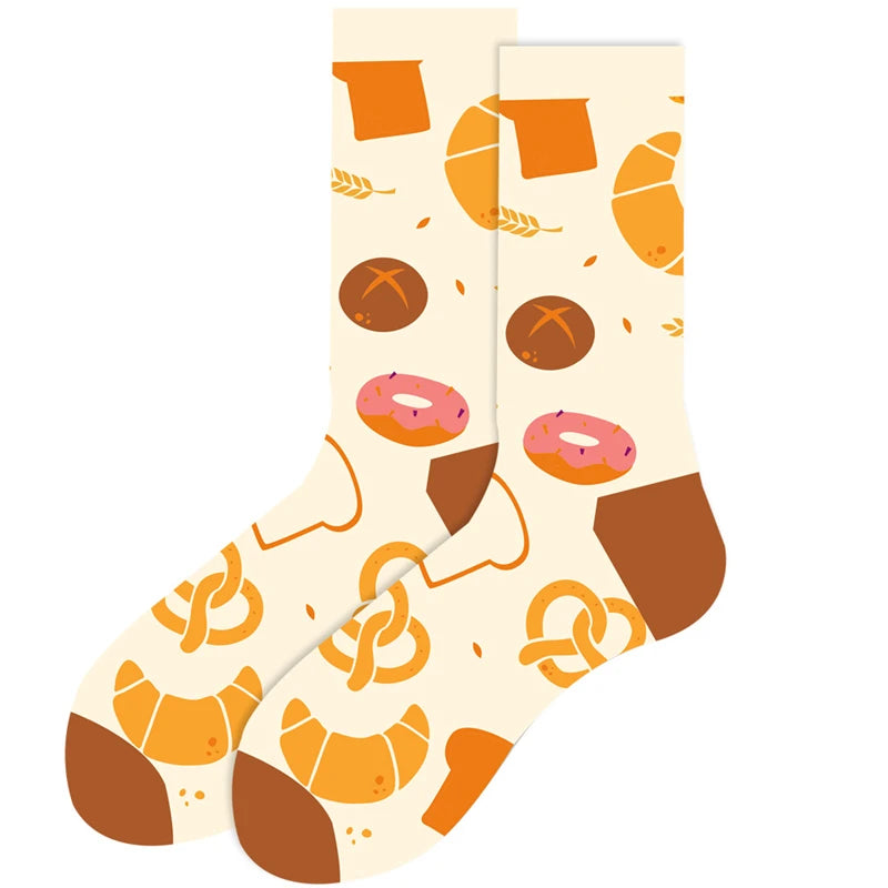 Neuartige Baumwollsocken mit Cartoon-Motiv für Herren 2023 Boxing Dollars Schachbretter Tier Große Größe Lange Socken