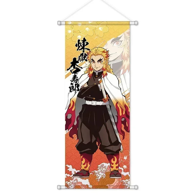 Demon Slayer Cartoon Anime Scroll Canvas Wall Home Decor Anime Poster Wall Art Room Decoration