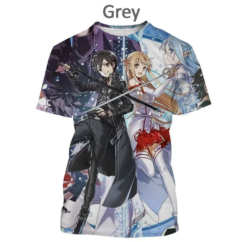 T-shirt Kirito & Asuna Sword Art Online Haut décontracté à manches courtes