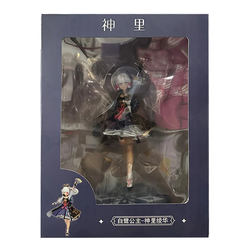 Figurine Genshin Impact Kamisato Ayaka 25 cm – Egret Shuanghua Standing Scene Model Toy & Collectible Gift
