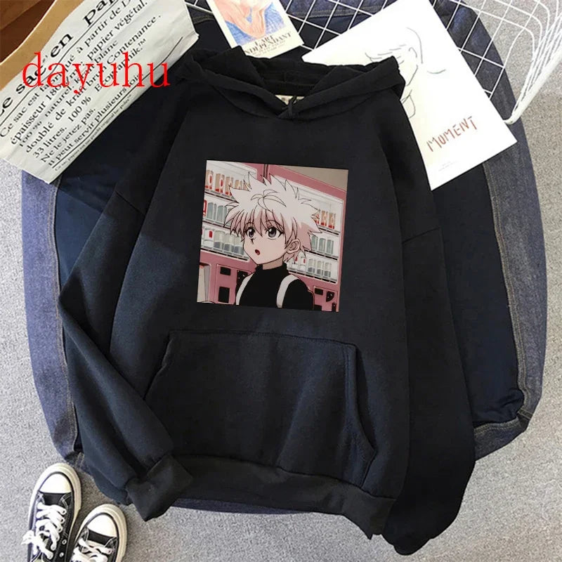90er Hunter X Hunter Killua Zoldyck Teufelsauge Hoodie – Unisex Streetwear Sweatshirt, Kawaii Hisoka Manga Hoody