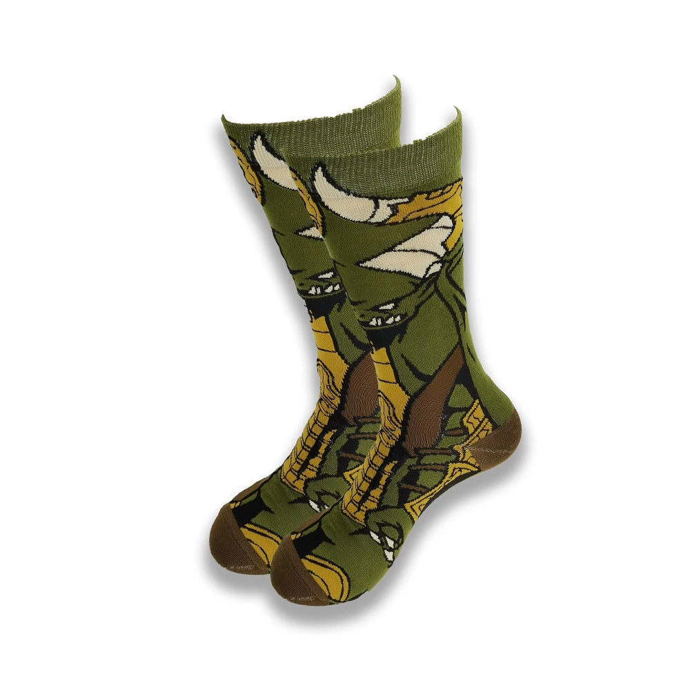 Lustige Socken mit Cartoon-Anime-Print – Personalisierter atmungsaktiver Baumwoll-Hip-Hop-Stil für Männer und Frauen