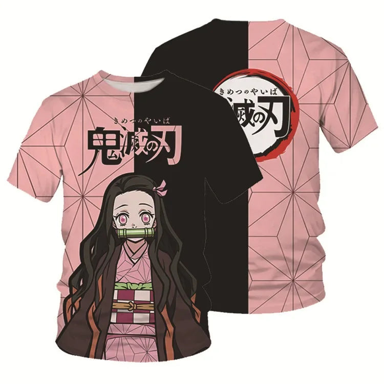 Anime Demon Slayer Hoodies Kamado Nezuko Print Unisex Plus Size Round Neck Streetwear Pullover Top for Men and Women