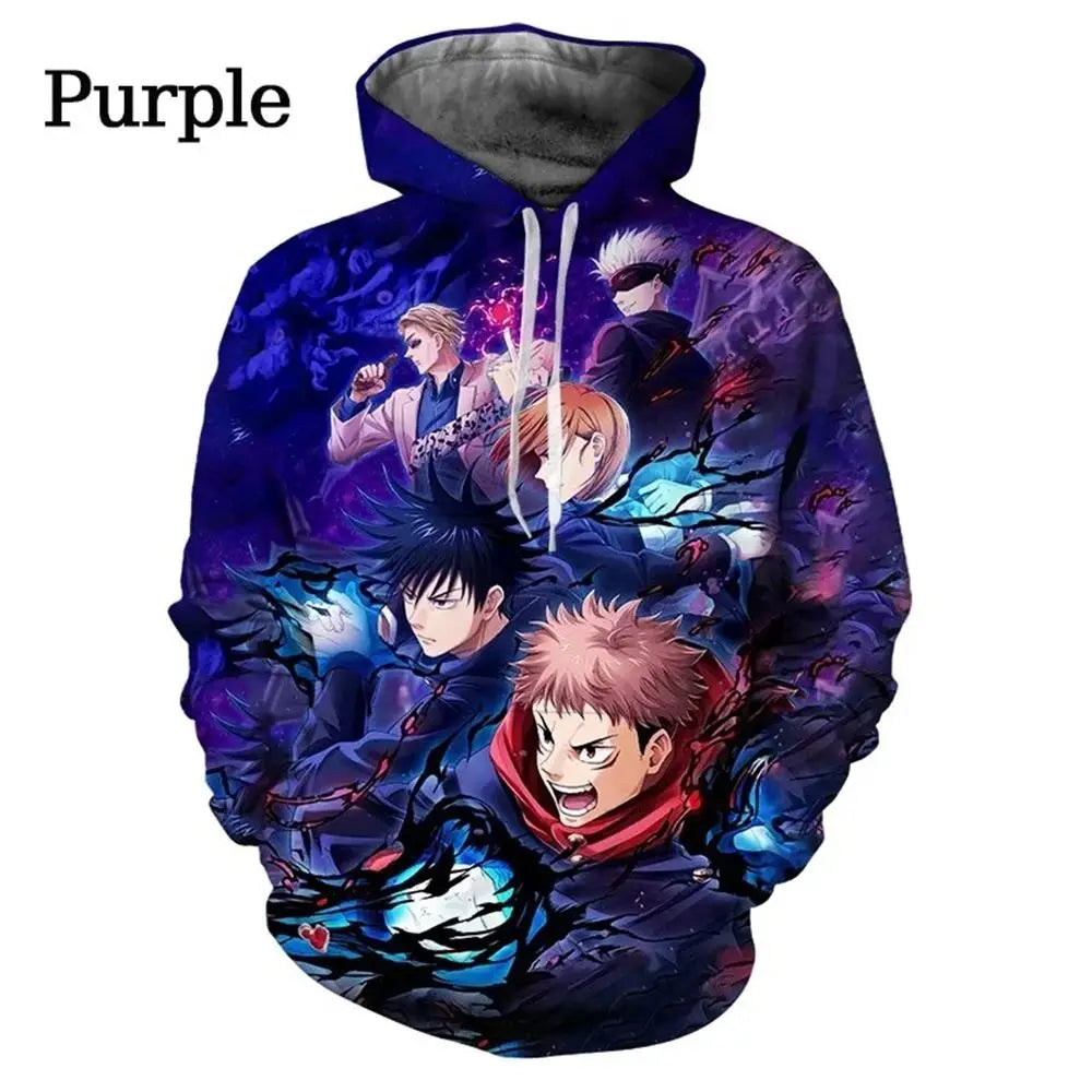 Jujutsu Kaisen Satoru Gojo 3D-Druck-Hoodie – Anime-Modepullover für Männer