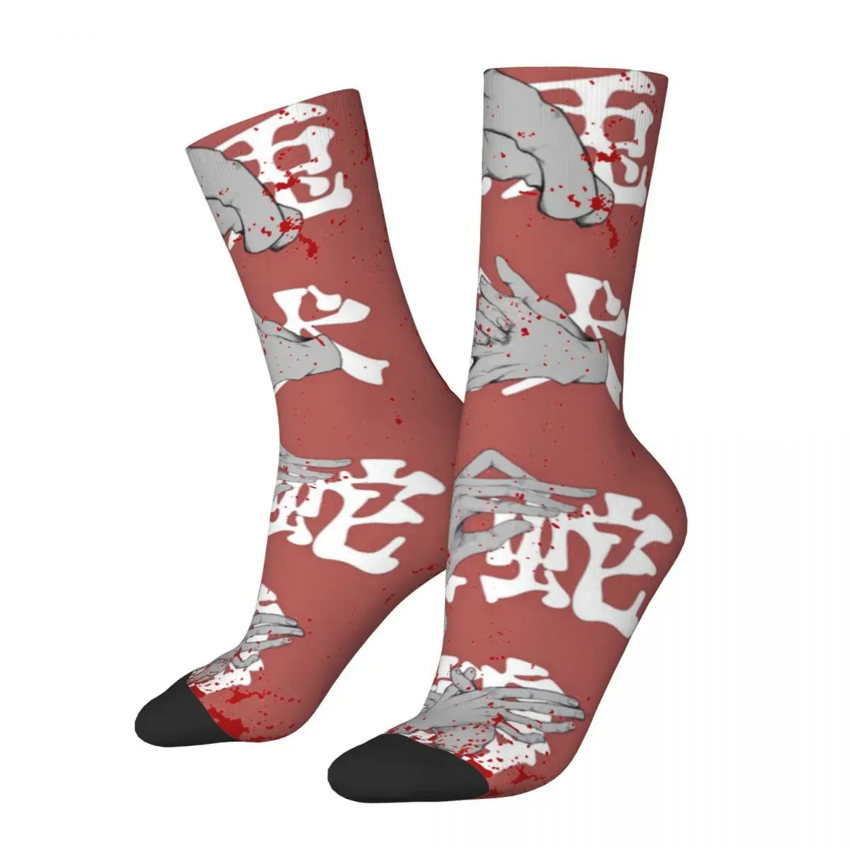 Retro Jujutsu Kaisen Sportsocken – Niedliche Gojo Sensei Polyester-Mittelröhre, Unisex & Schweißabsorbierend
