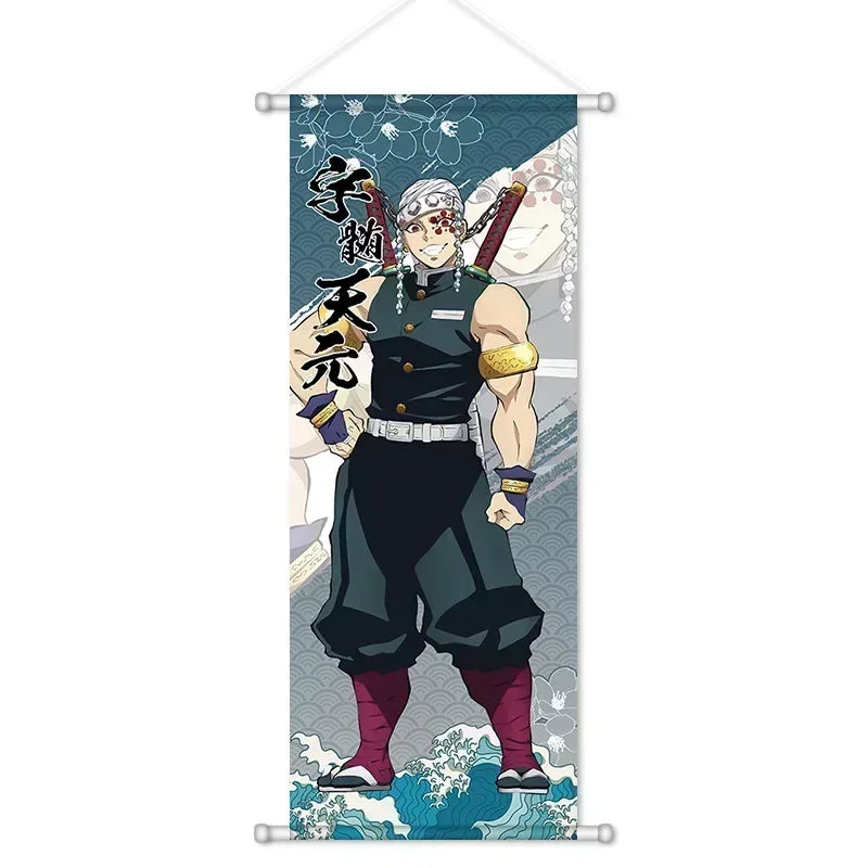 Demon Slayer Cartoon Anime Scroll Canvas Wall Home Decor Anime Poster Wall Art Room Decoration