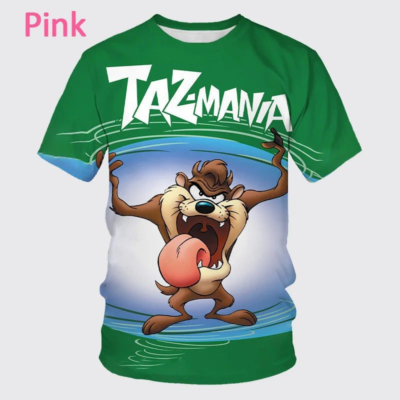 T-shirt classique à col rond avec motif de dessin animé 3D