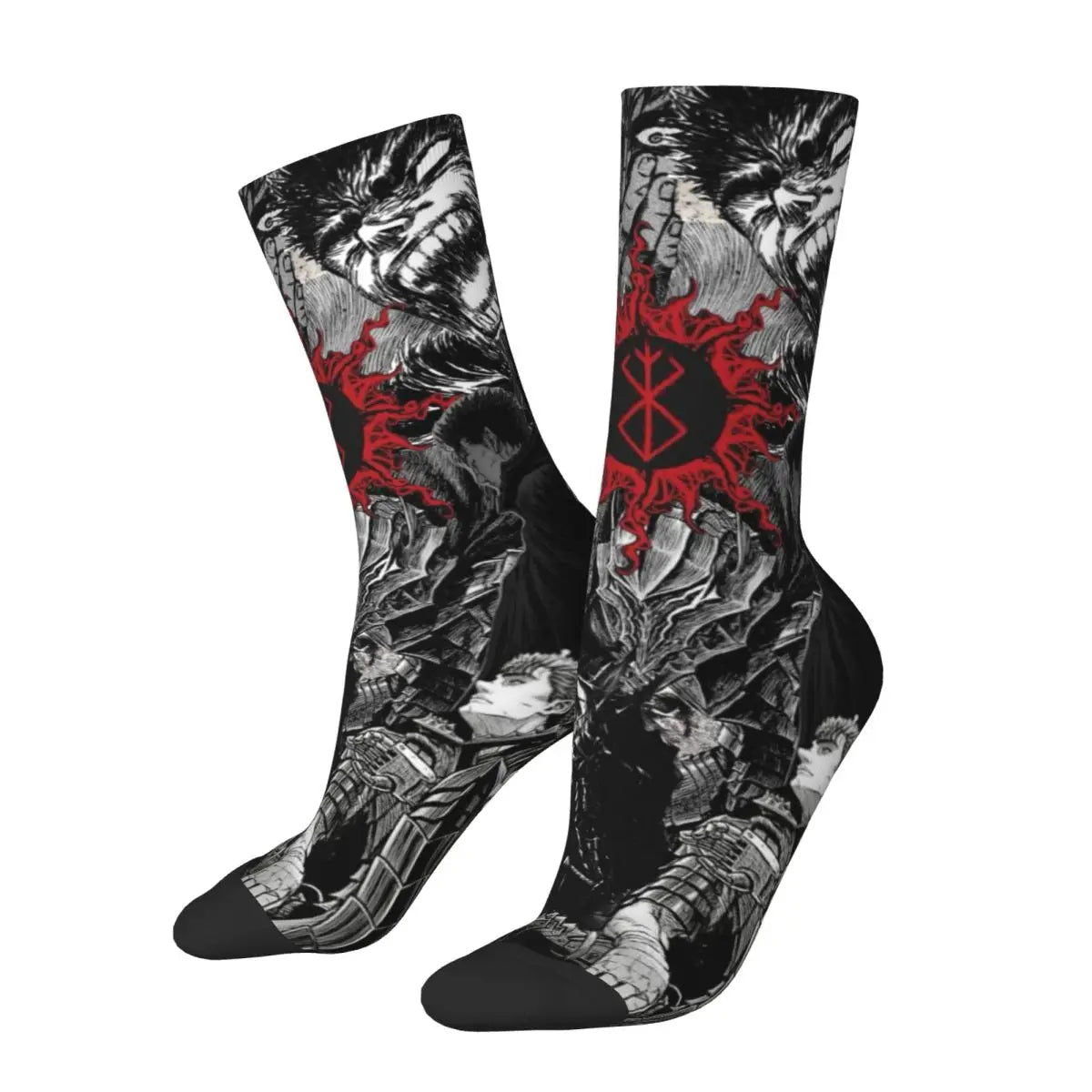 Gemütliche Crew-Socken mit Grafik, weiches Berserk-Anime-Thema für Damen, wunderbares Geschenk – kurz und auffällig