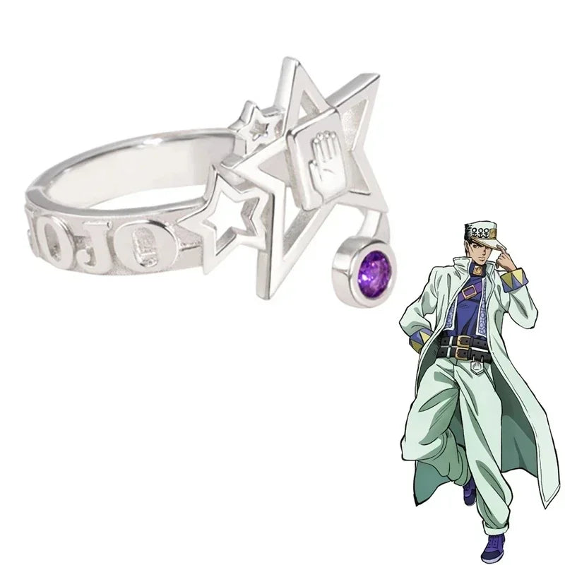 JoJo's Bizarre Adventure Kujo Jotaro Ring - Verstellbarer Cosplay-Schmuck für Unisex-Geschenke