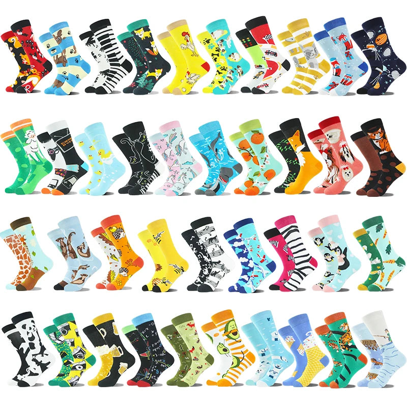 AB Happy Cotton Chaussettes amusantes Panda Duck Crazy Design Sokken