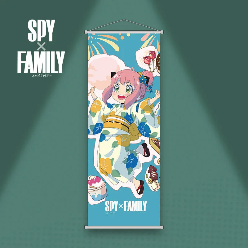 New SPY×FAMILY Fabric Wall Painting Scroll Decoration 25*70cm Hanging Poster