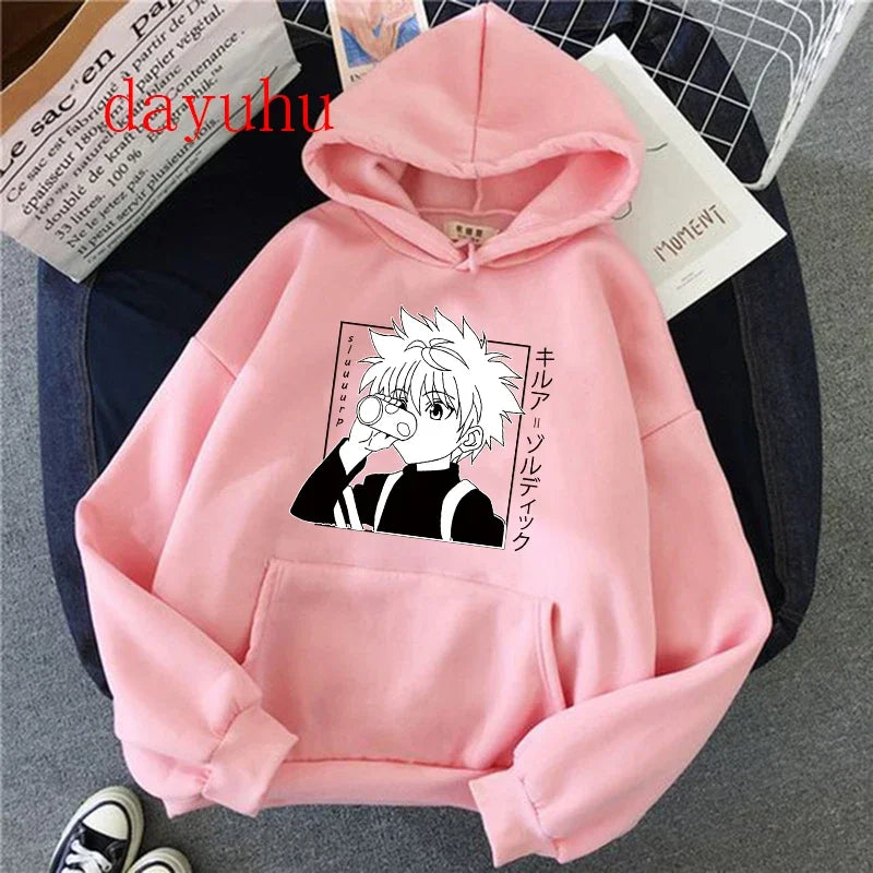 90er Hunter X Hunter Killua Zoldyck Teufelsauge Hoodie – Unisex Streetwear Sweatshirt, Kawaii Hisoka Manga Hoody