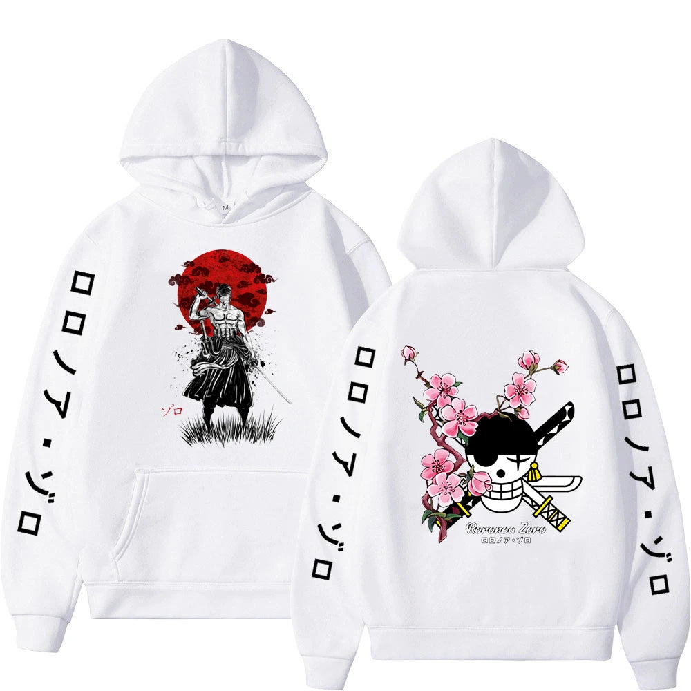 Unisex Japanischer Anime One Piece Hoodie Sweatshirt Lässige Mode Luffy Roronoa Zoro Sanji Harajuku Hoodies für Männer und Frauen