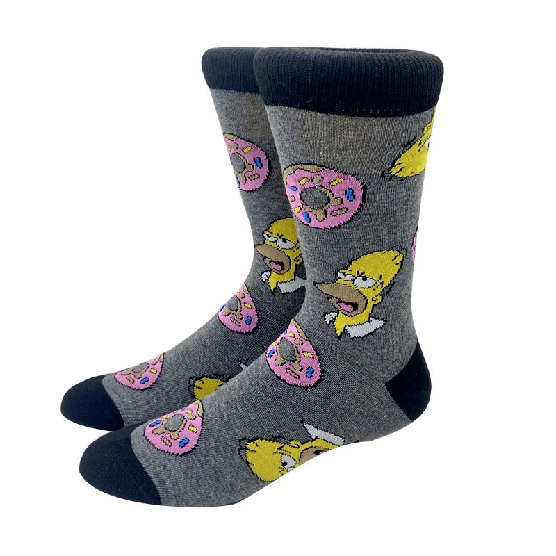 1 Pair The Simpsons Harajuku Socks – Cartoon Middle Tube Cotton for Men & Women