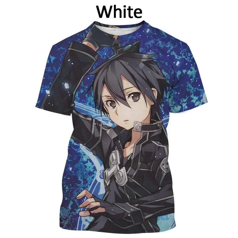 T-shirt Kirito & Asuna Sword Art Online Haut décontracté à manches courtes