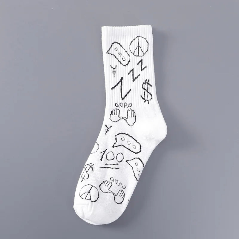 Frühling & Herbst INS Tide Cartoon Tube Socken – Dünne Baumwoll-Sportsocken für Damen & Herren