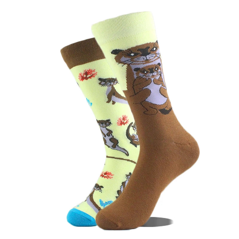 Happy Design Lustige Socken Schaf Bier Dinosaurier Muster