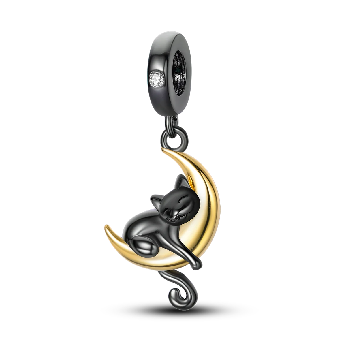 925 Sterling Silber Süßer Katzenanhänger – Pfotenabdruck-Perlenanhänger für selbstgemachte Armbänder