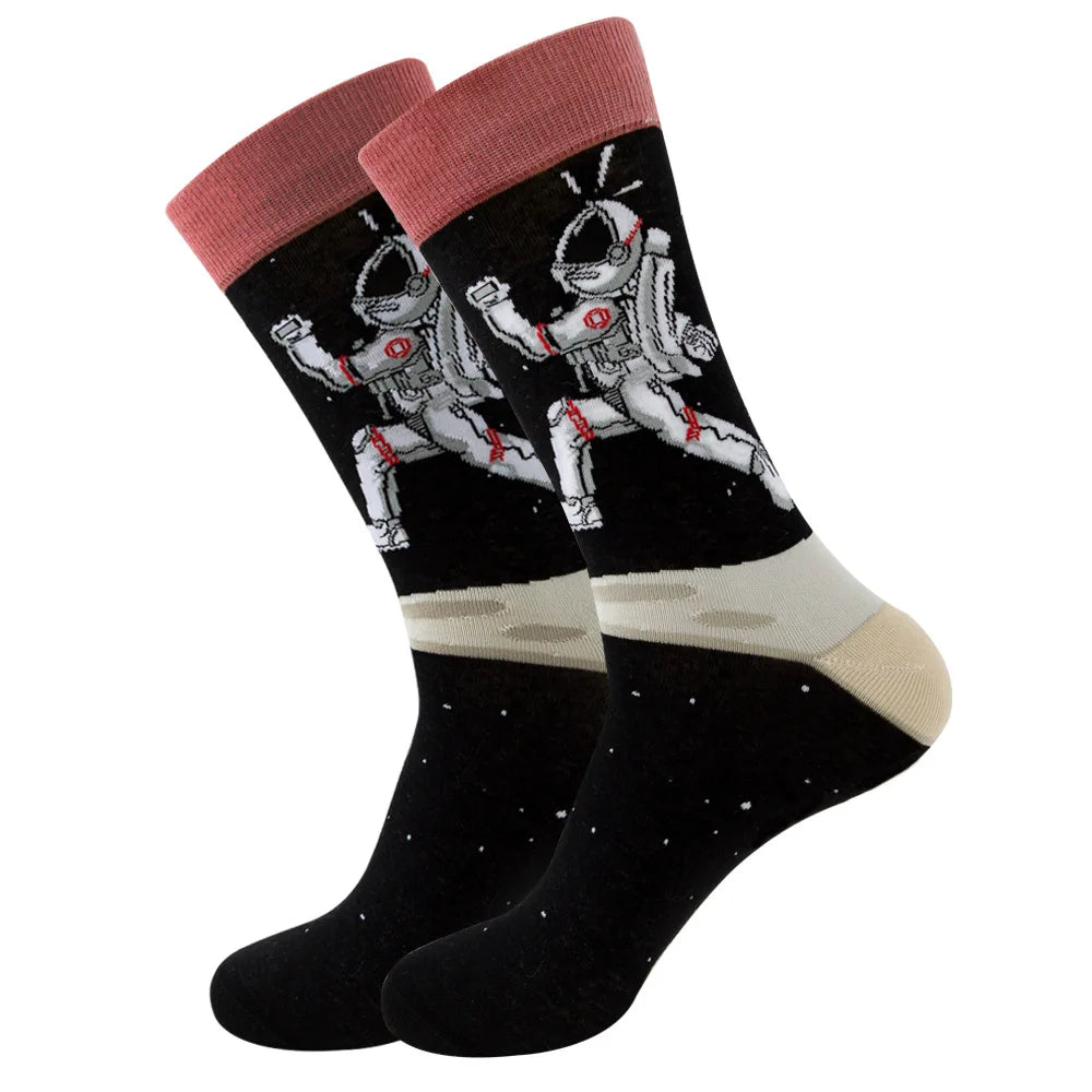 Neuartige Cartoon-Socke aus gekämmter Baumwolle, lustige Crew-Hip-Hop-Socken, dicke lange Socken