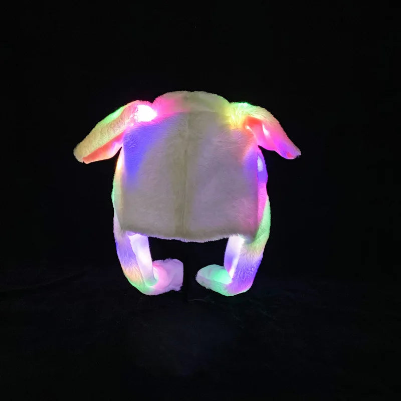 Japanese Anime Bunny Hat – Glowing Plush with Moving Ears