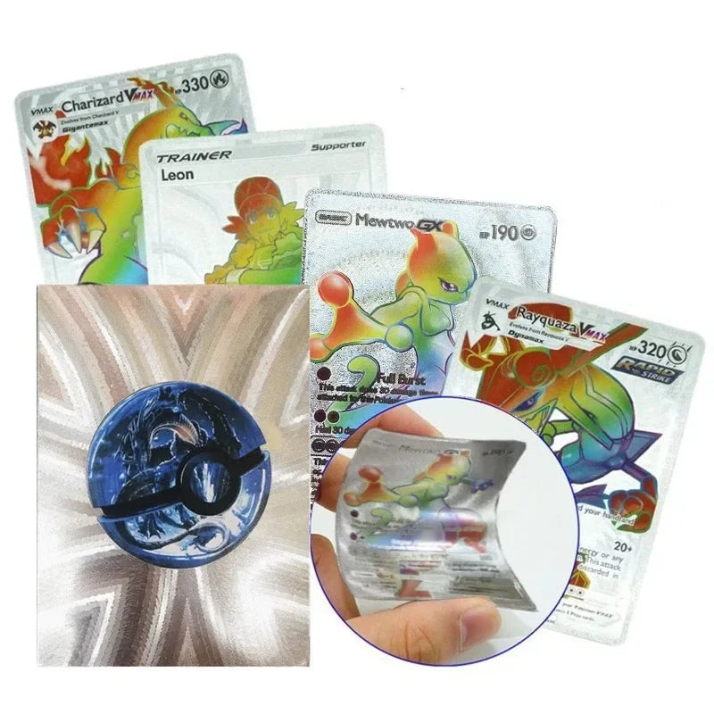 27-110 stücke Pokemon Karten Pikachu Gold Silber Schwarz Bunte Vmax GX Sammlung Karte Spielzeug
