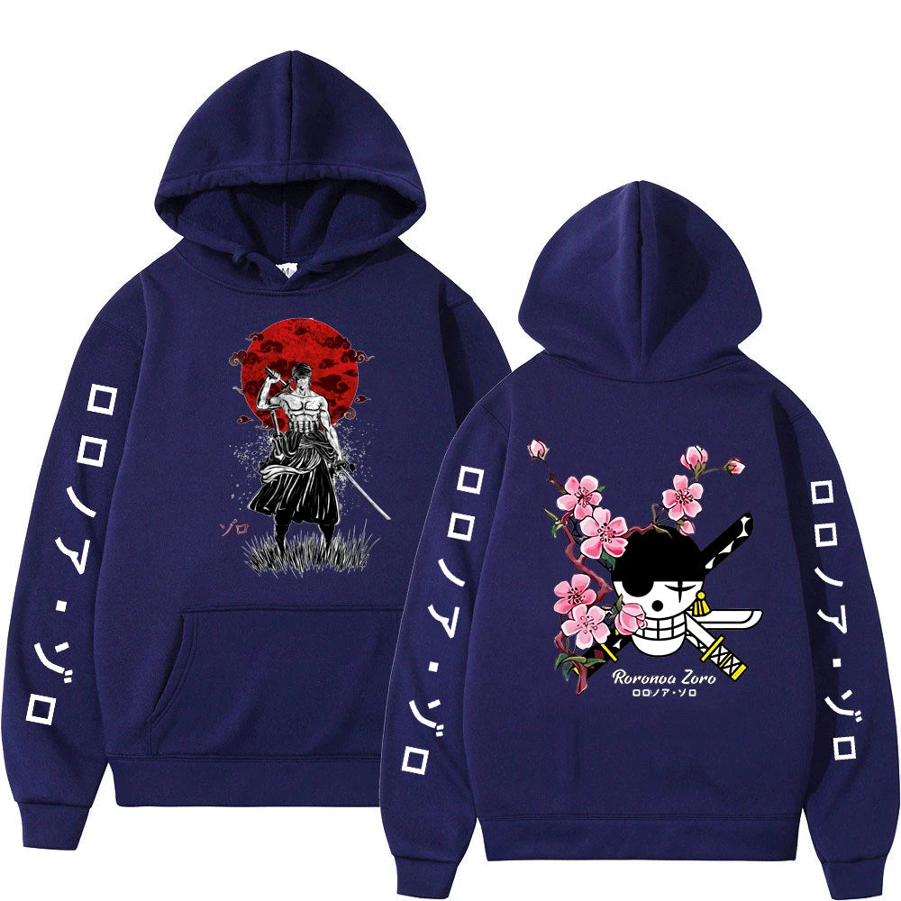Unisex Japanischer Anime One Piece Hoodie Sweatshirt Lässige Mode Luffy Roronoa Zoro Sanji Harajuku Hoodies für Männer und Frauen