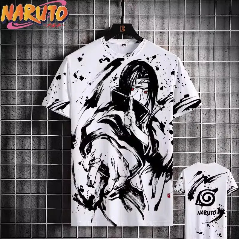 MINISO Naruto T-Shirt – Men’s 3D Print Japanese Anime Casual Oversized Streetwear Tee