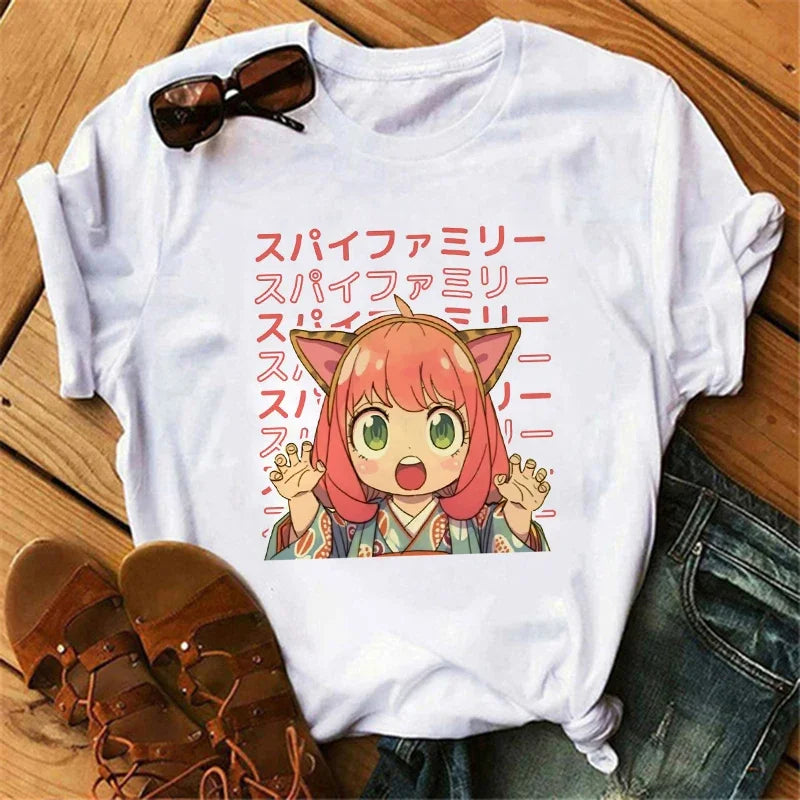Anime Spy X Family T-Shirt Harajuku Fashion Women’s Short Sleeve O-Neck