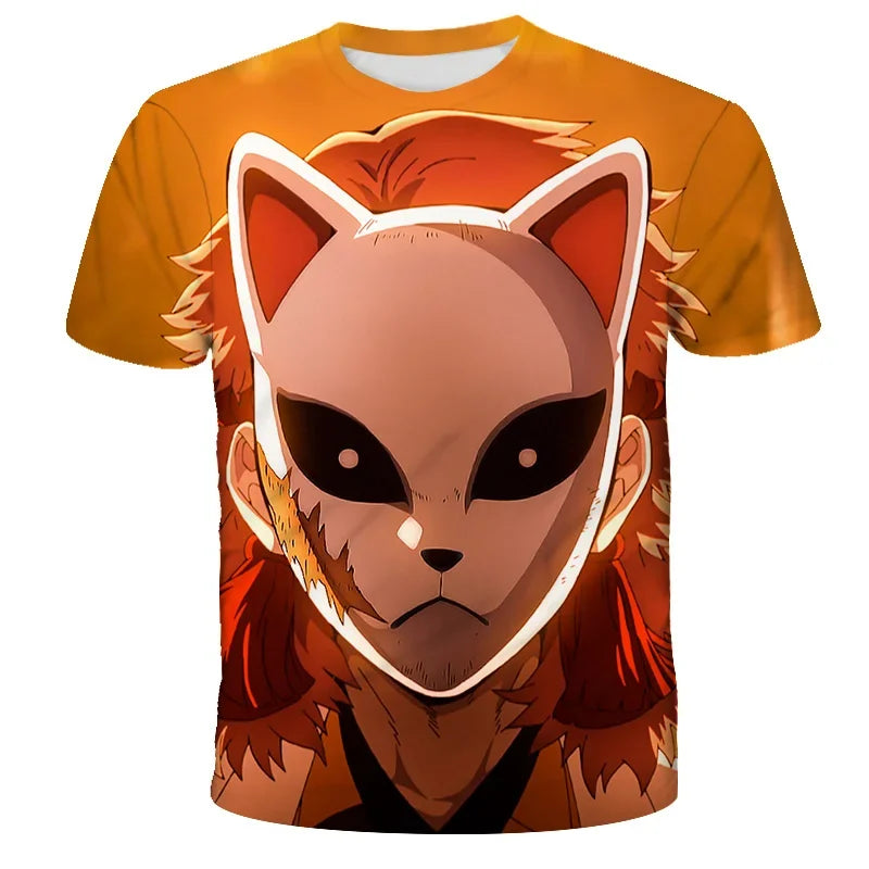 T-shirt imprimé 3D Demon Slayer Rengoku Kyoujurou
