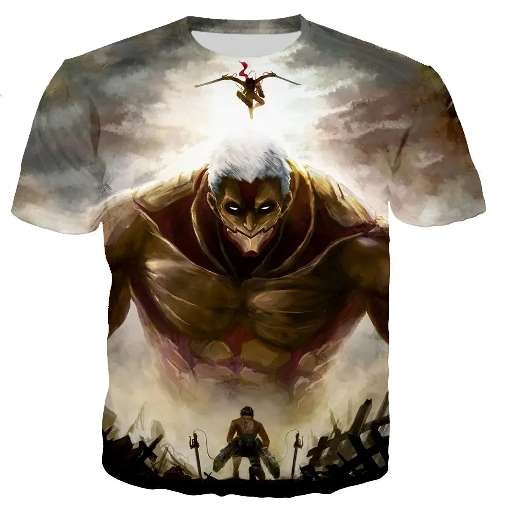 Attack on Titan 3D Print T-Shirt – Casual Harajuku Streetwear