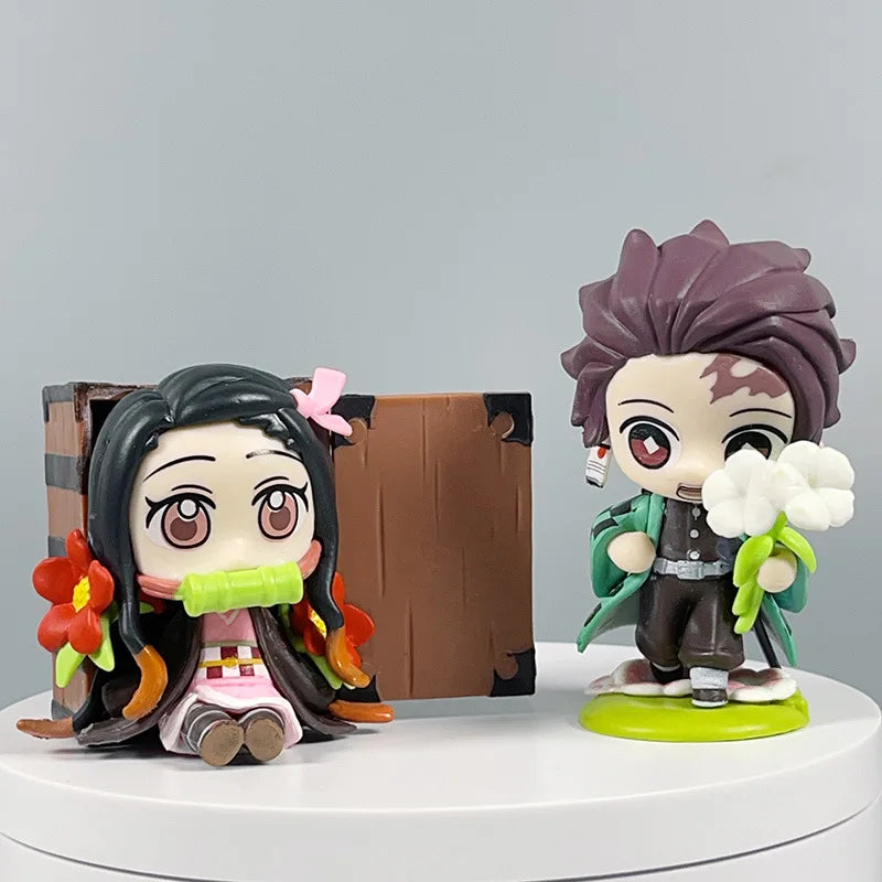 Figurines de dessin animé Demon Slayer, 9cm, Tanjirou Nezuko Zenitsu Kyoujurou Kanroji, jouets d'action