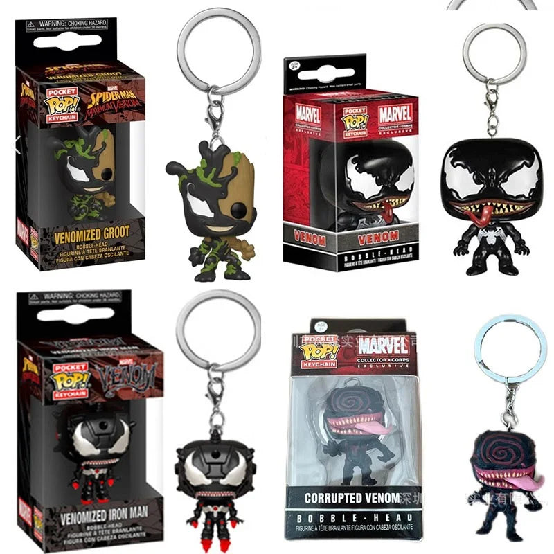 Funko Pop Pocket Keychain – Venomized Iron Man, Carnage & Groot Figures