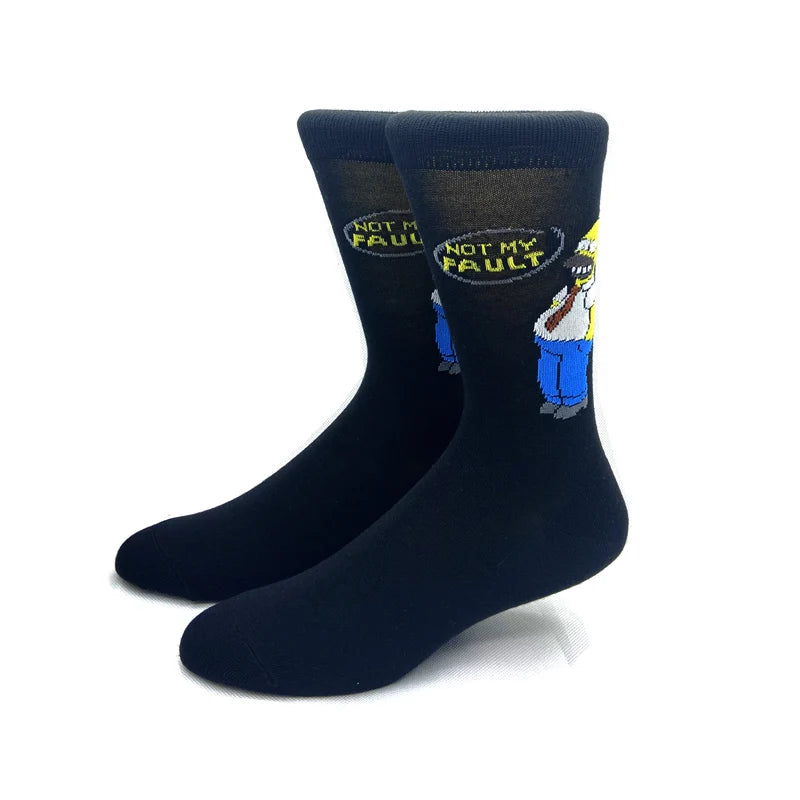 1 Pair The Simpsons Harajuku Socks – Cartoon Middle Tube Cotton for Men & Women