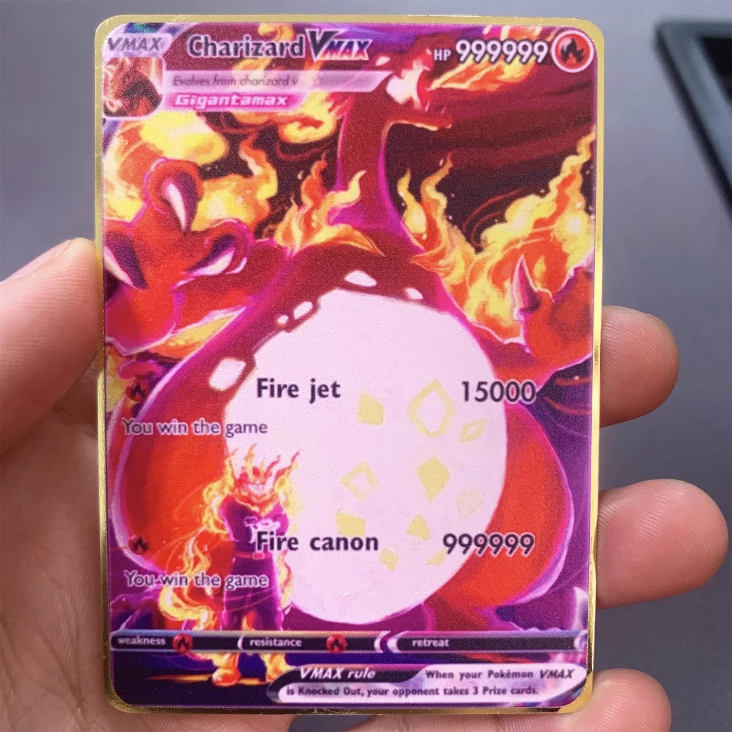 Pokemon Metall Karte 10000 Punkte Arceus Charizard Raichu Super Karte Goldene Englisch Anime Sammlung Karten