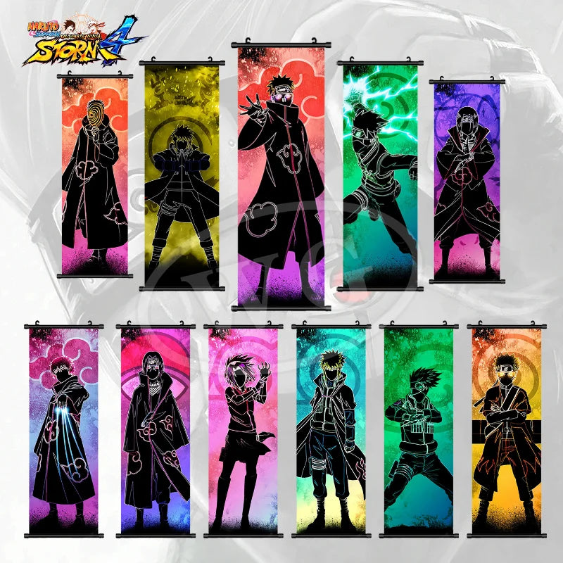 Bandai Anime Canvas Naruto Painting Kakashi Picture Hanging Scrolls Home Decor Wall Artwork