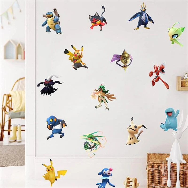 Cartoon Pikachu 3D Wandaufkleber für Kinder Wanddekoration