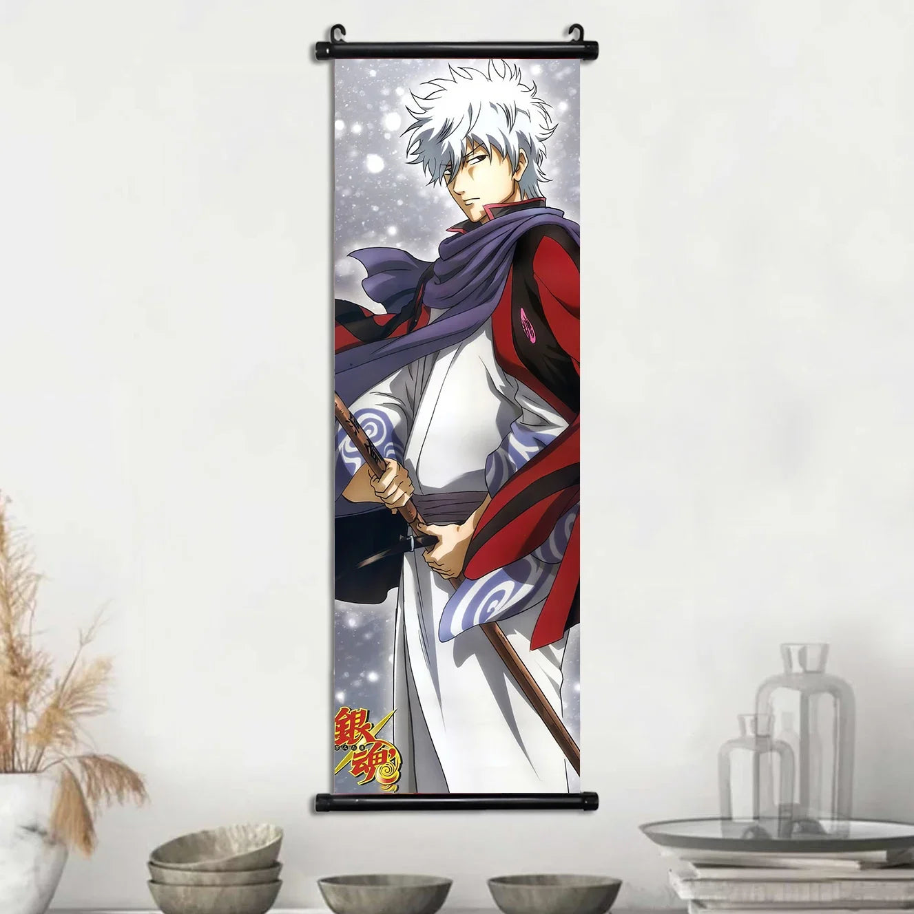 Gintama Gintoki Hanging Scroll Canvas Wall Painting Home Decor Anime Poster Wall Art