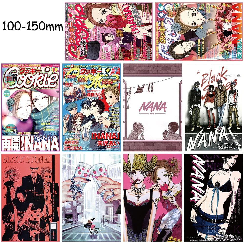 10 PCS Hot Anime Nana Poster Aufkleber Wand Kaffee Laptop Gepäck Skateboard