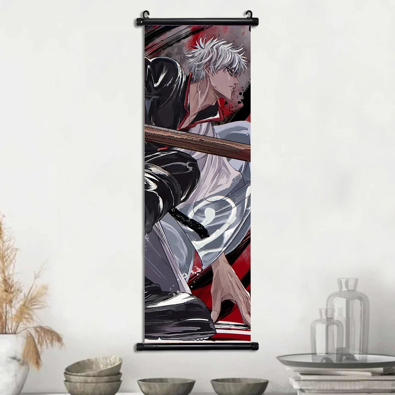 Gintama Gintoki Hanging Scroll Canvas Wall Painting Home Decor Anime Poster Wall Art