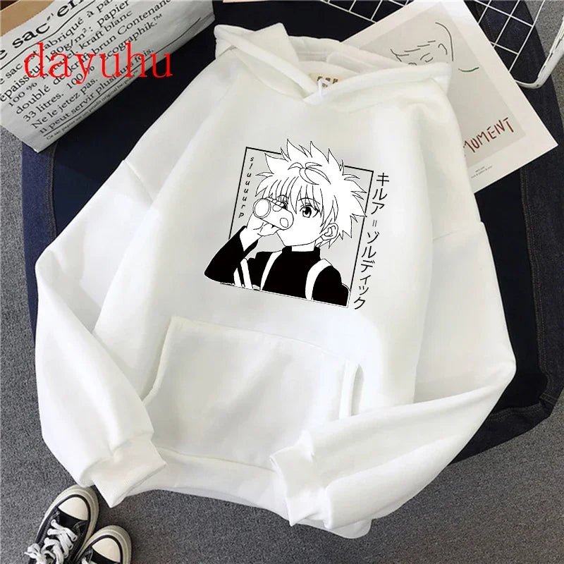 90er Hunter X Hunter Killua Zoldyck Teufelsauge Hoodie – Unisex Streetwear Sweatshirt, Kawaii Hisoka Manga Hoody