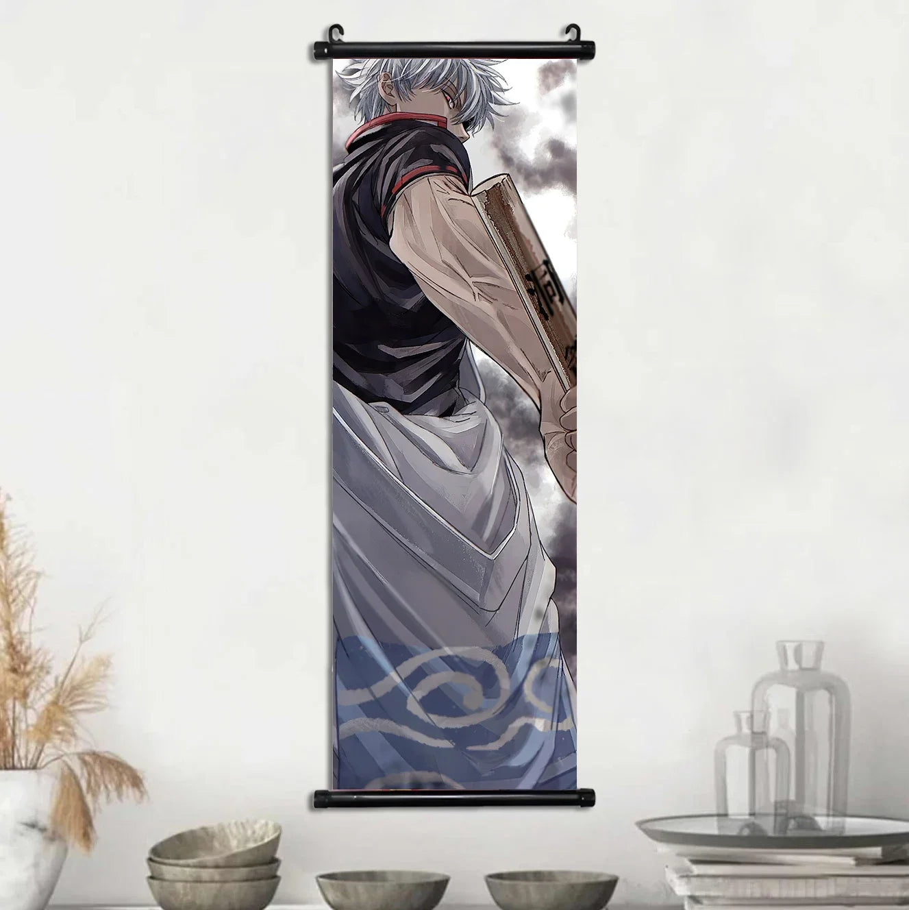 Gintama Gintoki Hanging Scroll Canvas Wall Painting Home Decor Anime Poster Wall Art