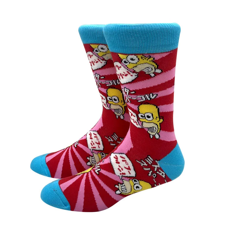 1 Pair The Simpsons Harajuku Socks – Cartoon Middle Tube Cotton for Men & Women