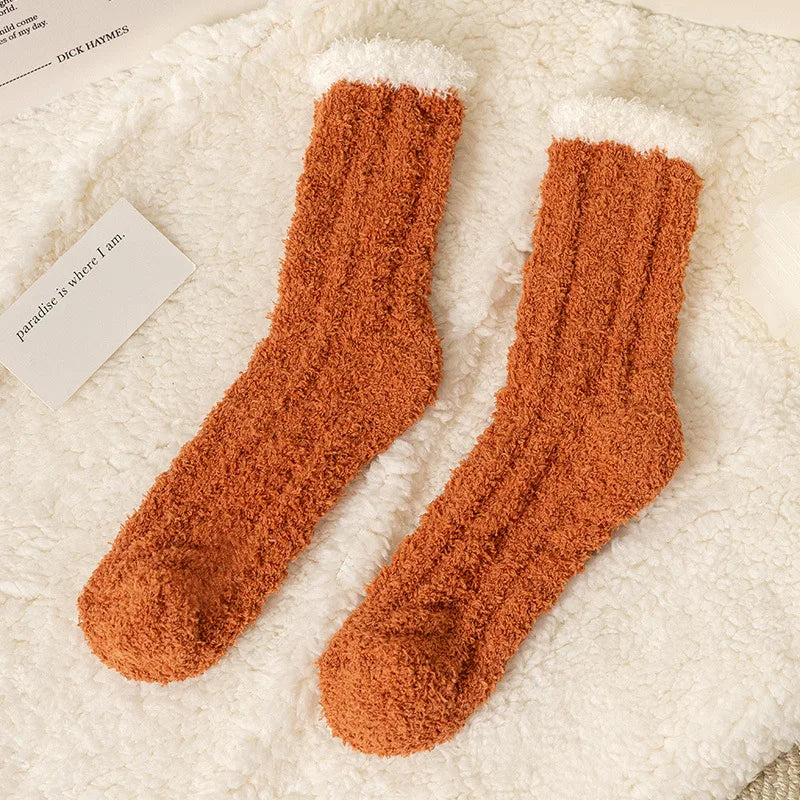 Korallensamt-Katzenkrallensocken – Verdickte Mitte
