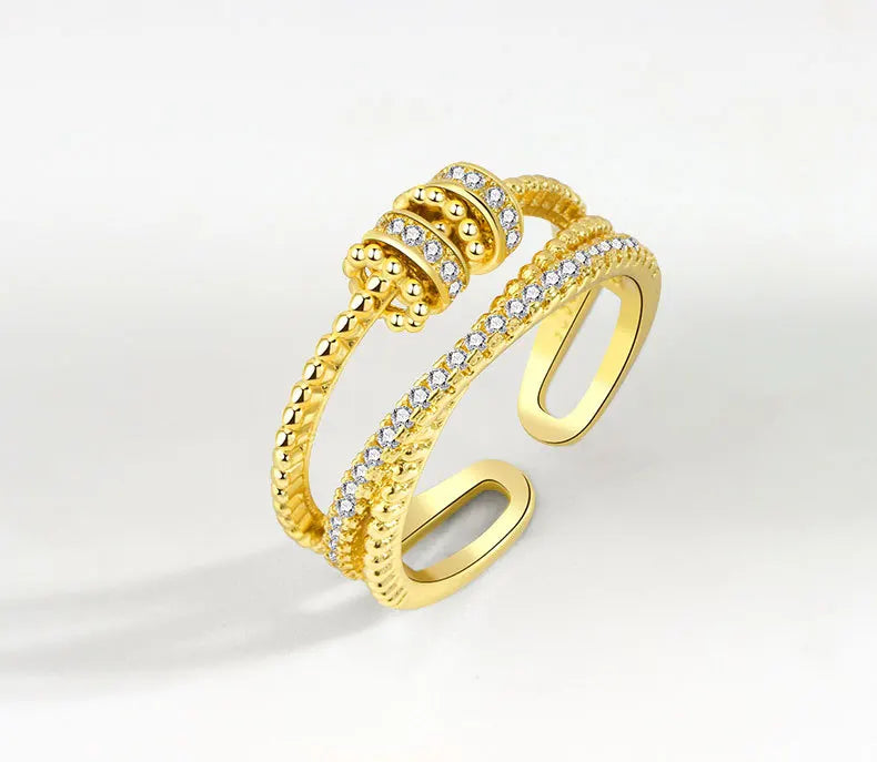 SMJEL Anti-Stress-Angst-Fidget-Spinner-Ring – verstellbarer rotierender Schmuck für Frauen | Entspannung und stilvolle Geschenke
