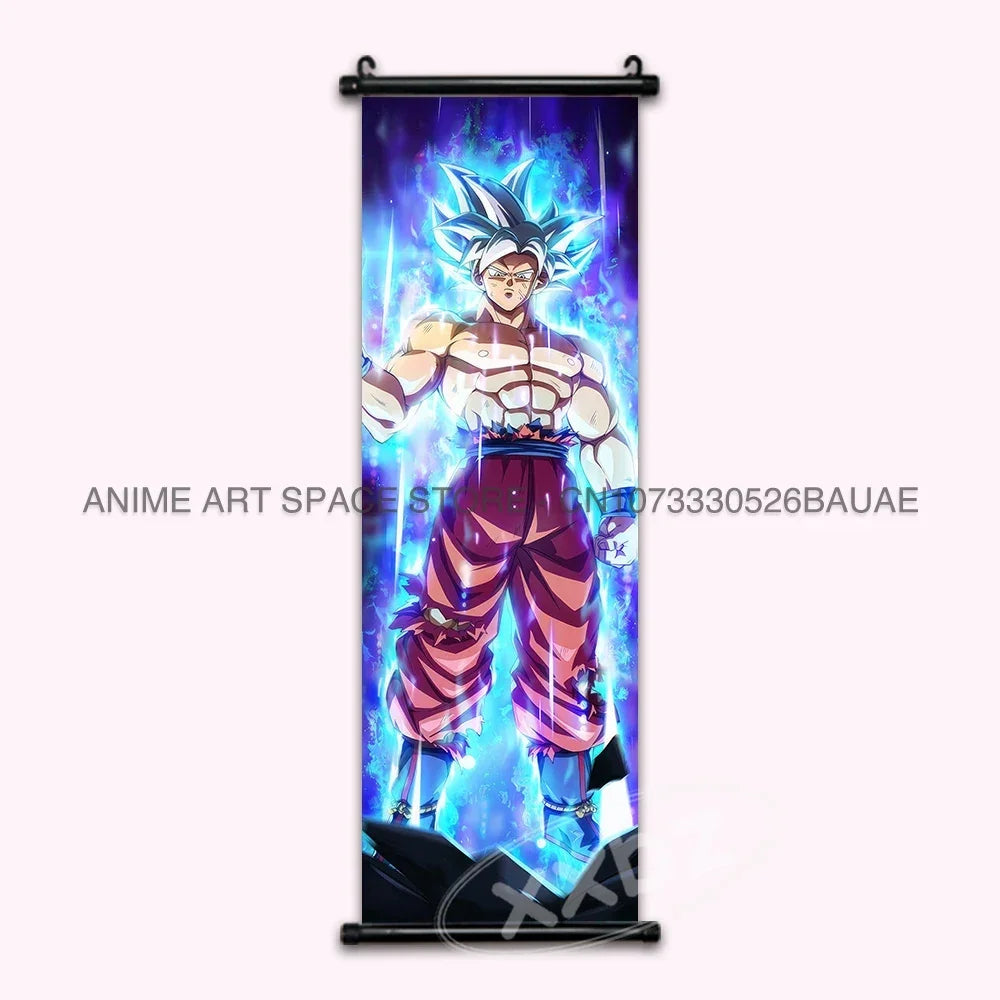 Dragon Ball Z Hanging Paintings Room Decorative Poster Anime Saiyan Scrolls Picture Wall Art