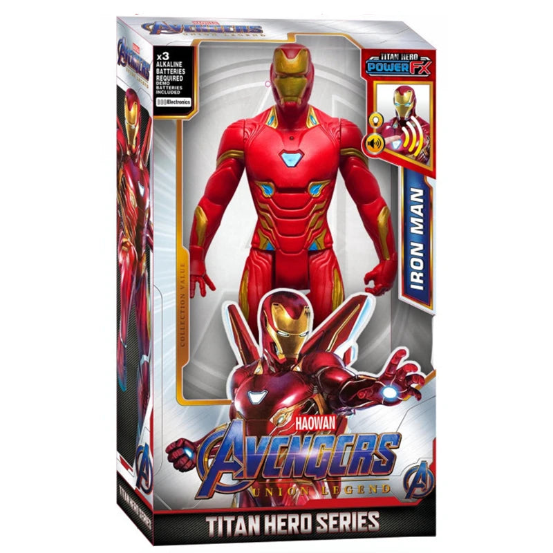 Figurine de super-héros de 30 cm – Thanos, Hulk, Spider-Man, Iron Man, Captain America, Thor et Black Panther avec son et lumière
